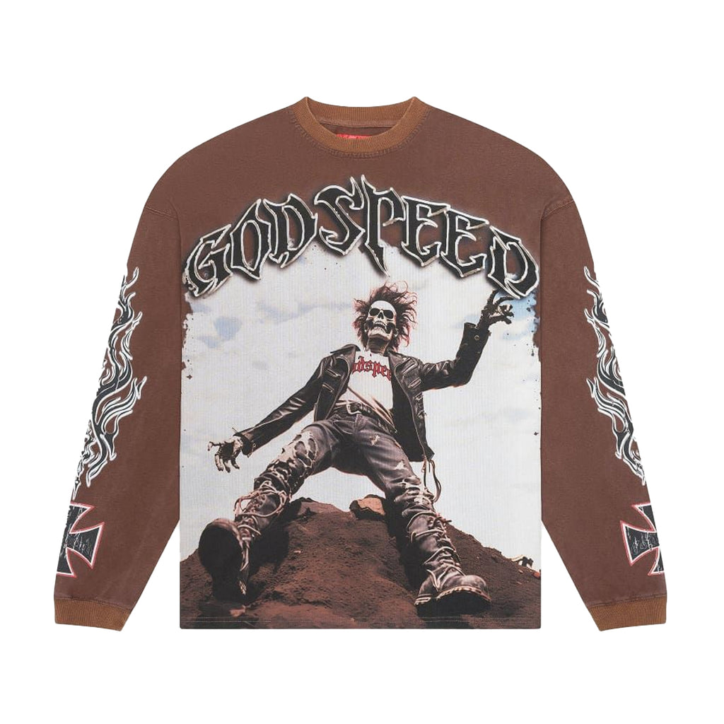 Godspeed Mens Rocker Long Sleeve Shirt Brown Wash