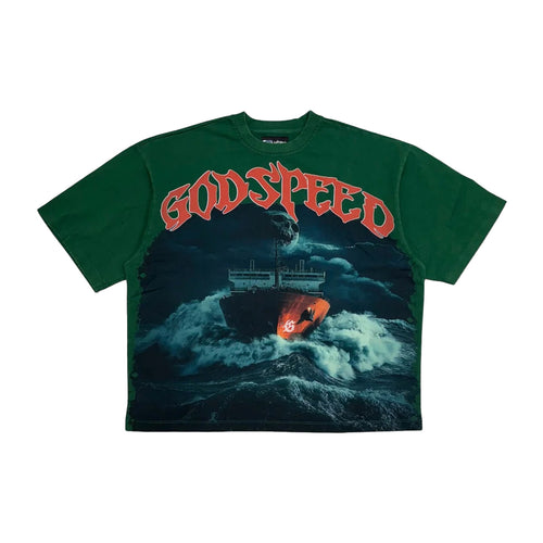 Godspeed Mens Sea Sick Crew Neck T-Shirt Green