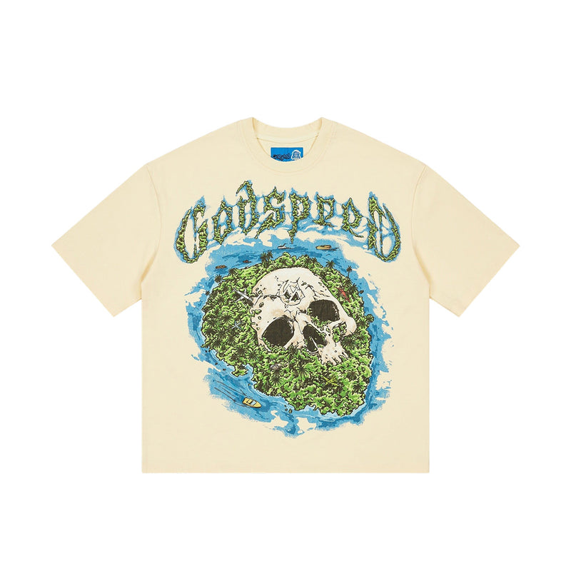 Godspeed Mens NextGen Skull Island II Crew Neck T-Shirt Bone