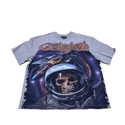 Godspeed Mens Space Traveler Crew Neck T-Shirt Stone Wash
