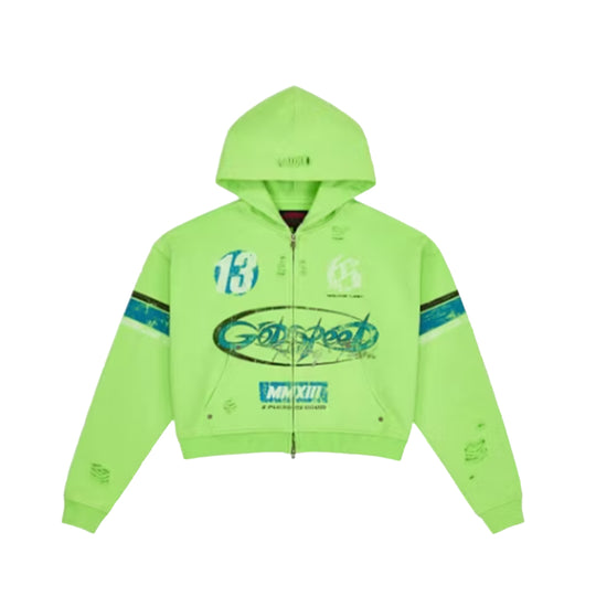 Godspeed Mens Speedway Boom26 Zip Up Hoodie Volt