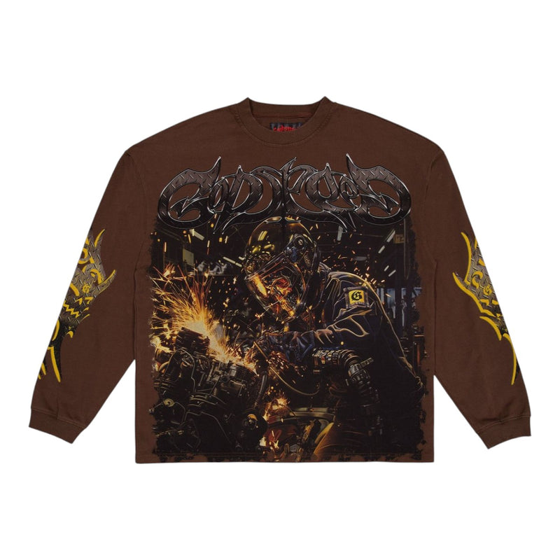 Godspeed Mens Under Construction Long Sleeve Shirt Brown