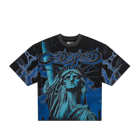 Godspeed Mens Voltage Crew Neck T-Shirt La Blue