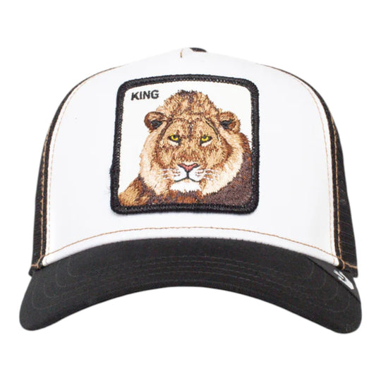 Goorin Bros Unisex The King Lion Trucker Hat 101-0388 Black/White
