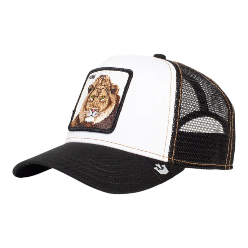 Goorin Bros Unisex The King Lion Trucker Hat 101-0388 Black/White