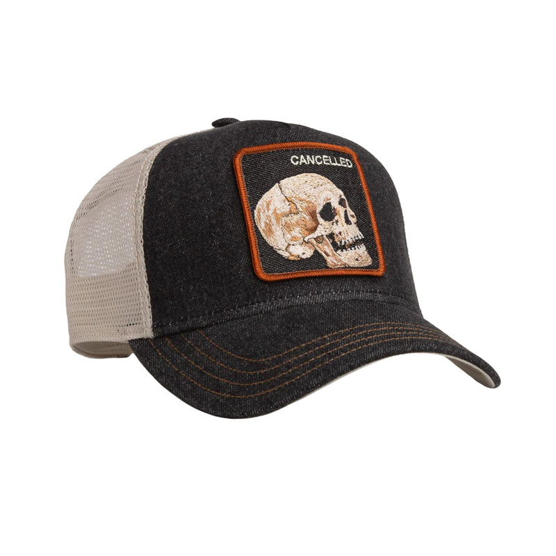 Goorin Bros Unisex Denim Skull Trucker Hat 101-2959-DEN01 Dark Denim