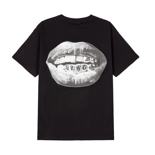 Grimey Mens Peace Within The Glitzy Grillz Crew Neck T-Shirt GA732-BLK Black