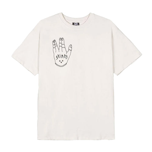 Grimey Mens Peace Within The Glitzy Grillz Crew Neck T-Shirt GA732-OWHT Off White