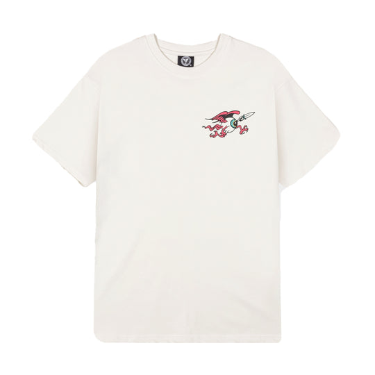 Grimey Mens Peace Within The Watching Eyez Crew Neck T-Shirt GA735-OWHT Off White