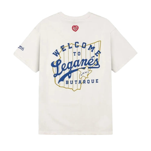 Grimey Mens LEGA X GRMY We Always Dreaming Butarque Crew Neck T-Shirt GA736-OWHT Off White