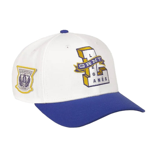 Grimey Mens LEGA X GRMY We Always Dreaming Curved Visor Snapback Hat GRCC399-OWHT Off White