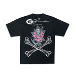 Gunzinii Mens Skull & Bones Crew Neck T-Shirt Black