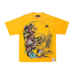 Gunzinii Mens Skull & Bones Crew Neck T-Shirt Yellow