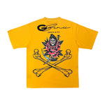 Gunzinii Mens Skull & Bones Crew Neck T-Shirt Yellow