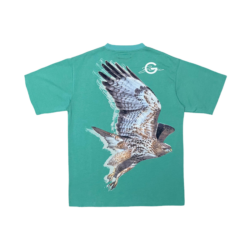 Gunzinii Mens Eagle Crew Neck T-Shirt Emerald