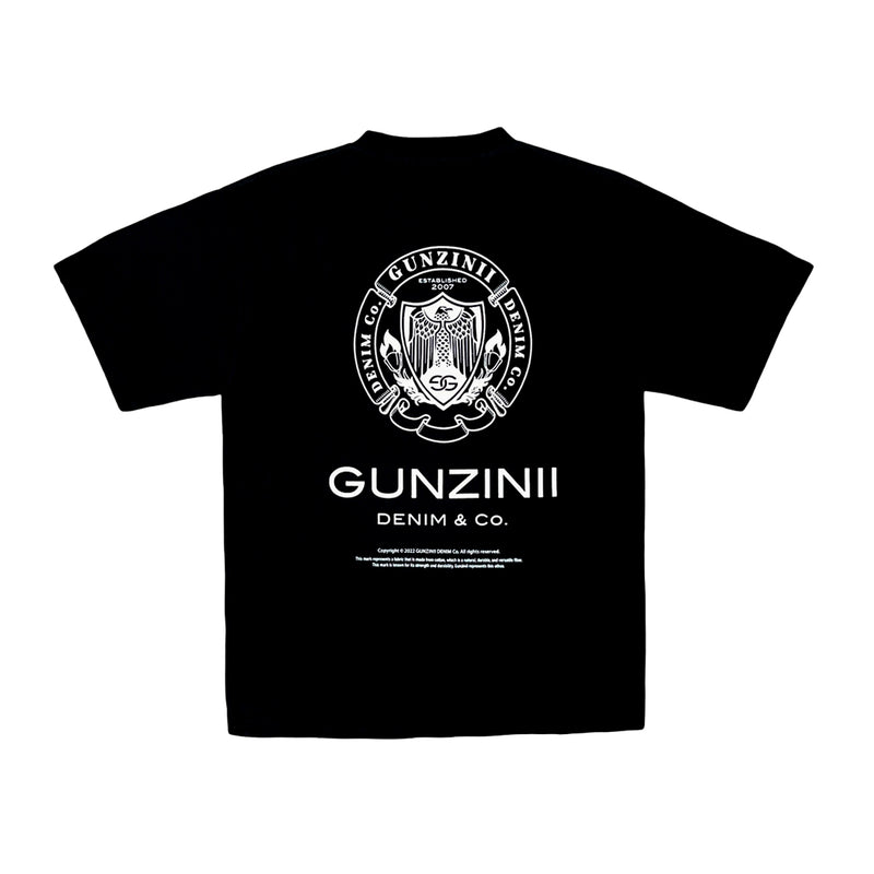 Gunzinii Mens General Crew Neck T-Shirt GZ210 Black