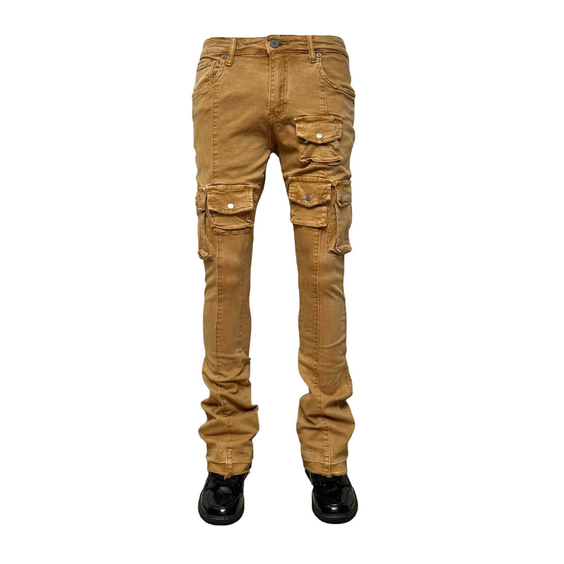 Gunzinii Mens Warrior Stacked Cargo Pants GZ306 Tan