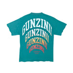 Gunzinii Mens Multi Logo Garment Dyed Crew Neck T-Shirt Green Bay