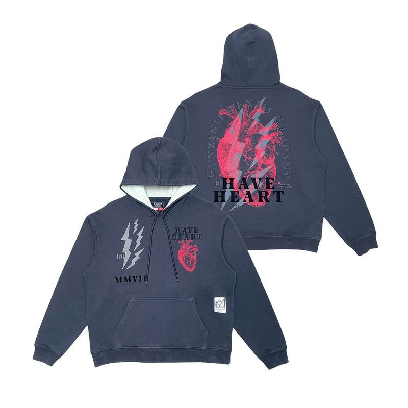 Gunzinii Mens Have Heart Hoodie GZ327 Charcoal