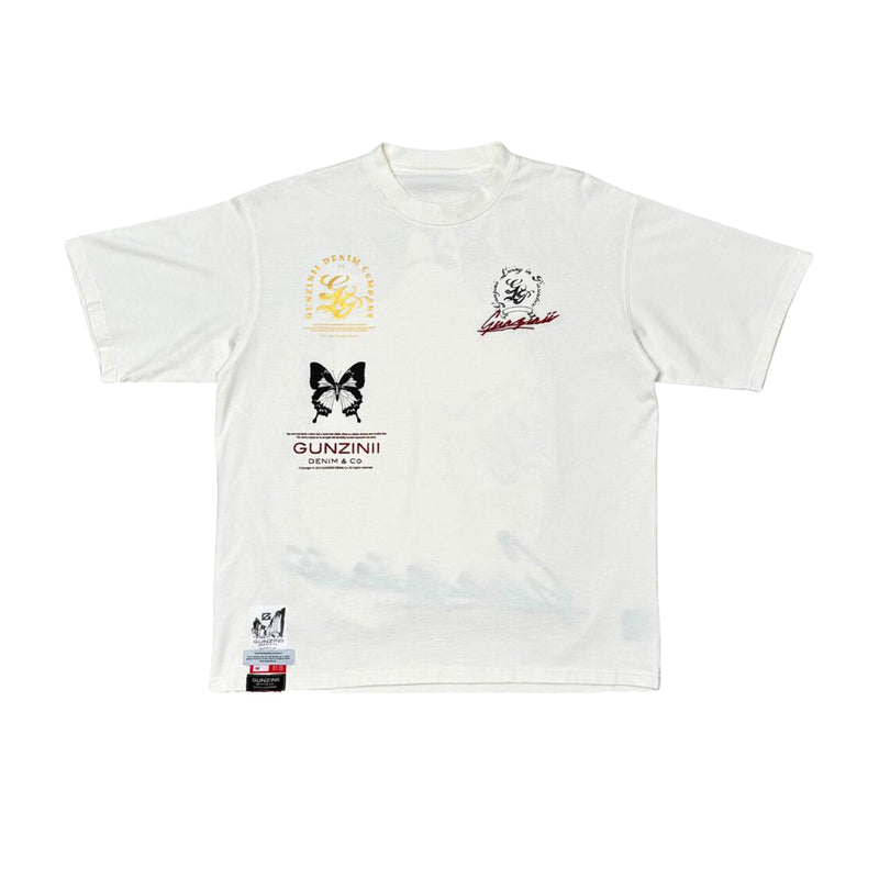 Gunzinii Mens Crew Neck T-Shirt GZ427 Off White