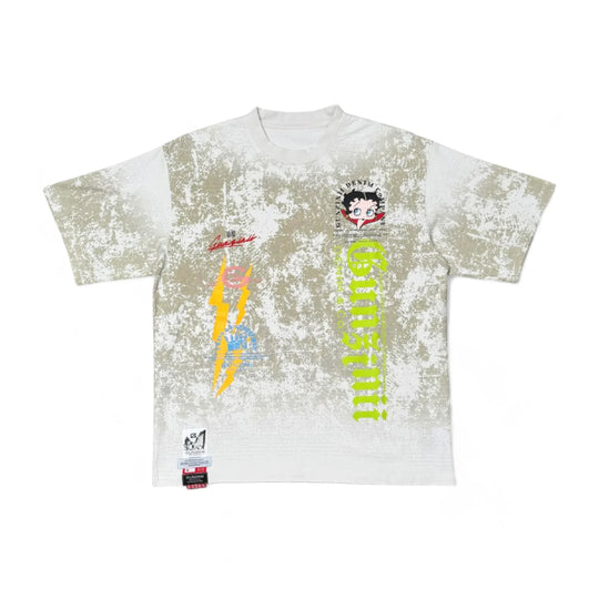 Gunzinii Mens Betty Boop Crew Neck T-Shirt GZ429 Natural