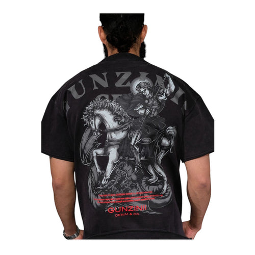 Gunzinii Mens GDC Pin Crew Neck T-Shirt GZ558-BLK Black