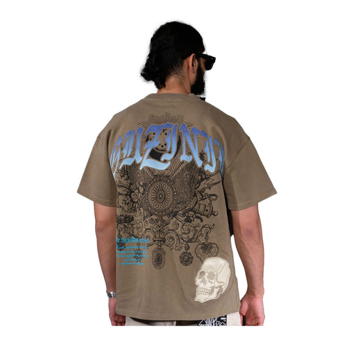 Gunzinii Mens Skull Crew Neck T-Shirt GZ568-ARG Army Green