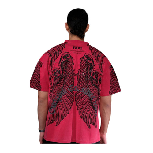 Gunzinii Mens GDC Butterfly Crew Neck T-Shirt GZ571-RED Red