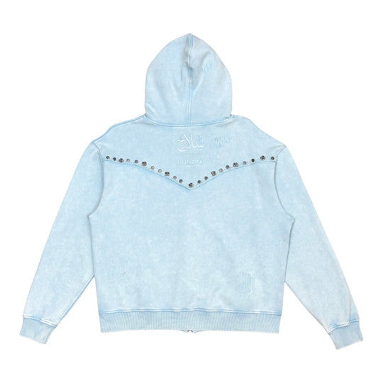 Gunzinii Mens French Terry Pullover Hoodie GZ822-OWH Off White