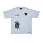 Gunzinii Mens King Of Hearts Crew Neck T-Shirt GZ641-GRY Grey