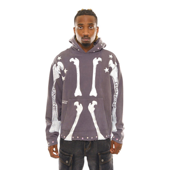 Gunzinii Mens French Terry Pullover Hoodie GZ822-GRY Grey