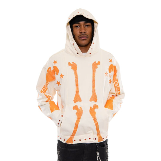 Gunzinii Mens French Terry Pullover Hoodie GZ822-OWH Off White