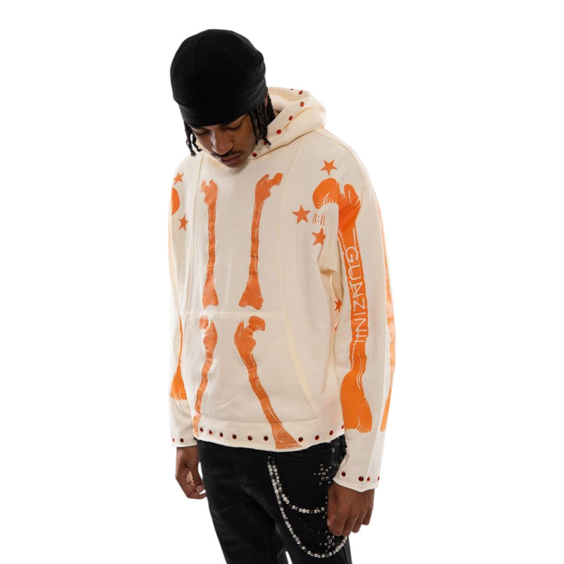Gunzinii Mens French Terry Pullover Hoodie GZ822-OWH Off White