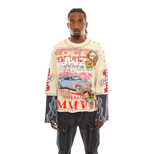 Gunzinii Mens Classic Crew Neck T-Shirt GZ827-SND Sand