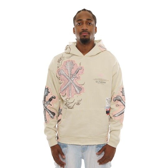 Gunzinii Mens French Terry Pullover Hoodie GZ847-SND Sand