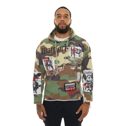 Gunzinii Mens French Terry Pullover Hoodie GZ822-OWH Off White