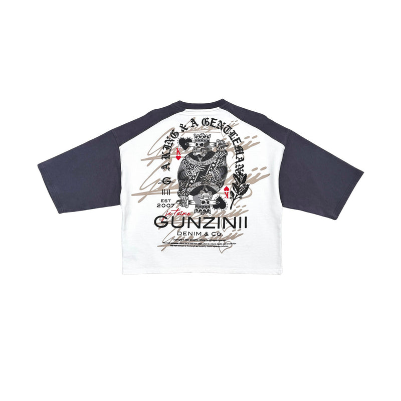 Gunzinii Mens King And A Gentleman Crew Neck T-Shirt GZ617-NAT Natural