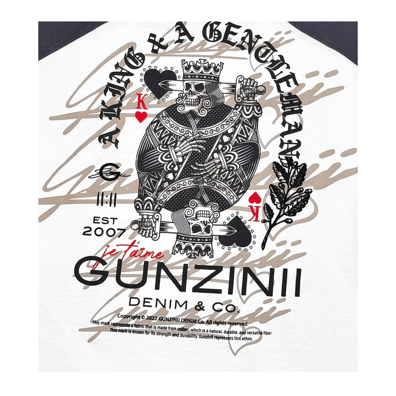 Gunzinii Mens King And A Gentleman Crew Neck T-Shirt GZ617-NAT Natural