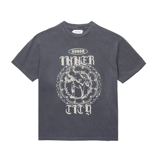 Honor The Gift Mens Barbed Wire Pitbull Crew Neck T-Shirt HTG230499 Dark Grey