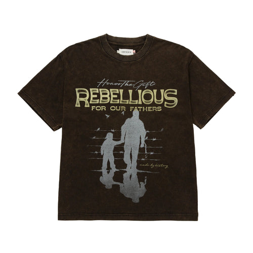 Honor The Gift Mens Rebellious For Our Fathers Crew Neck T-Shirt HTG240195 Black