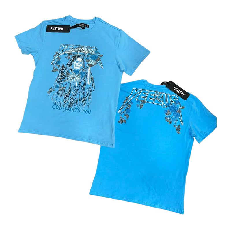 Hudson Outerwear Mens Rose Yezzus T-Shirt 359-BLU Blue