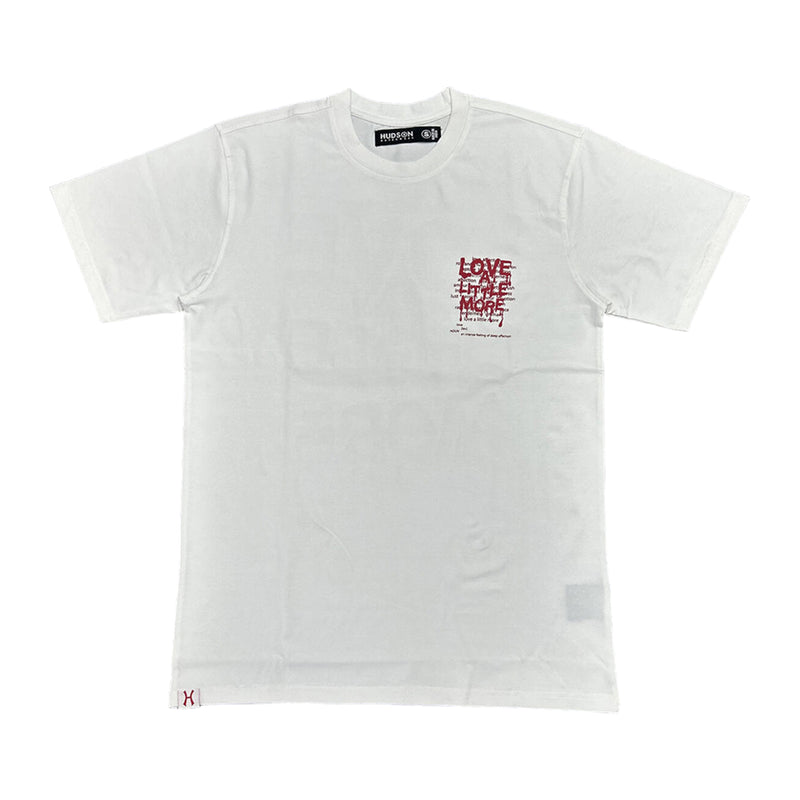 Hudson Outerwear Mens Love a Little More Crew Neck T-Shirt 488-WHT White