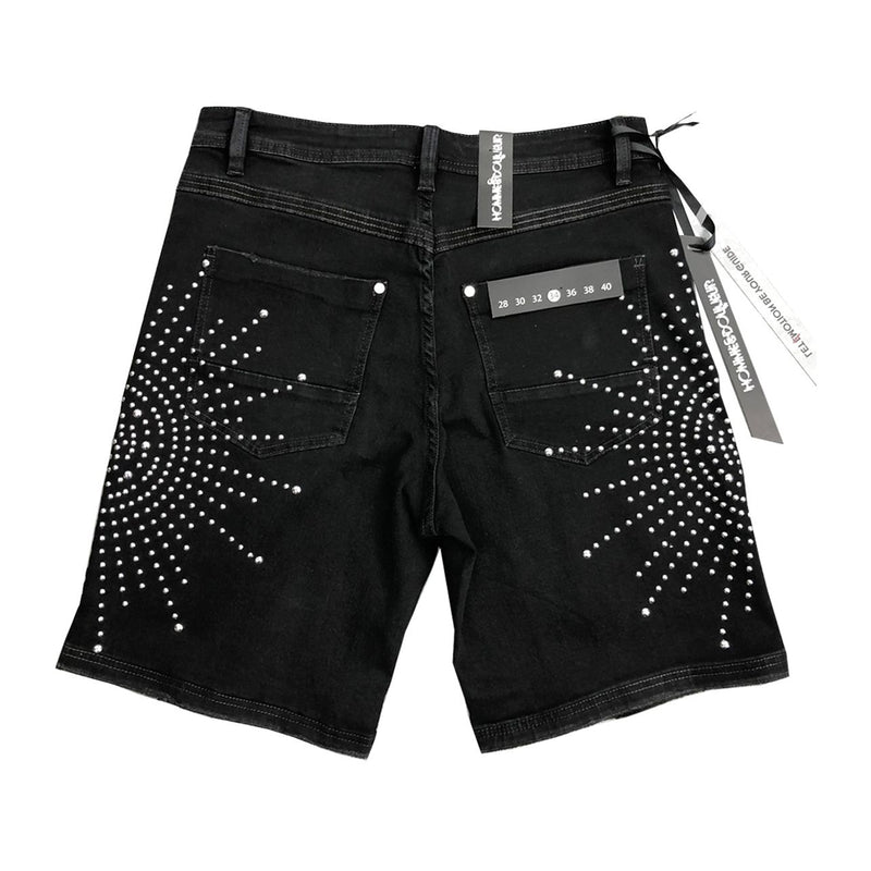 Hudson Outerwear Mens Studded Burst Shorts 568-BLK Black