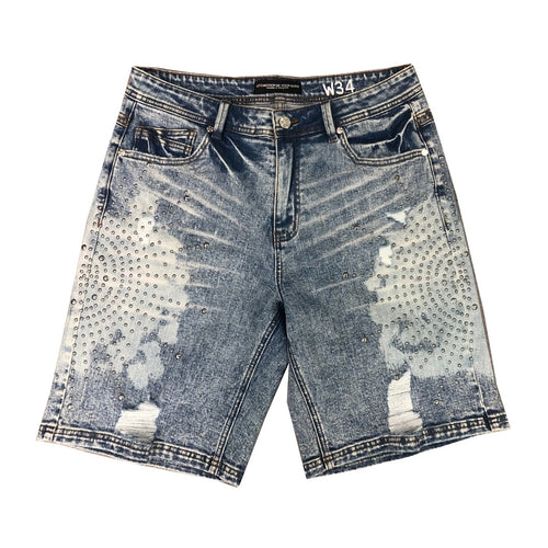 Hudson Outerwear Mens Studded Burst Shorts 568-MED BLUE Medium Blue