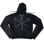 Hudson Outerwear Mens Studded Fleece Oversized Hoodie 585 Black