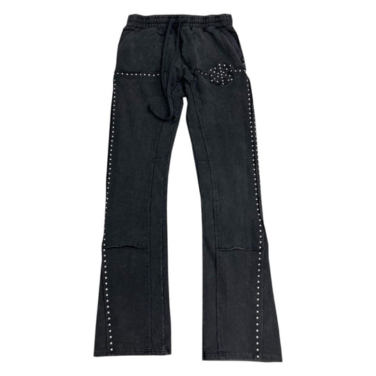 Hudson Outerwear Mens Studded Fleece Flare Joggers 586 Black