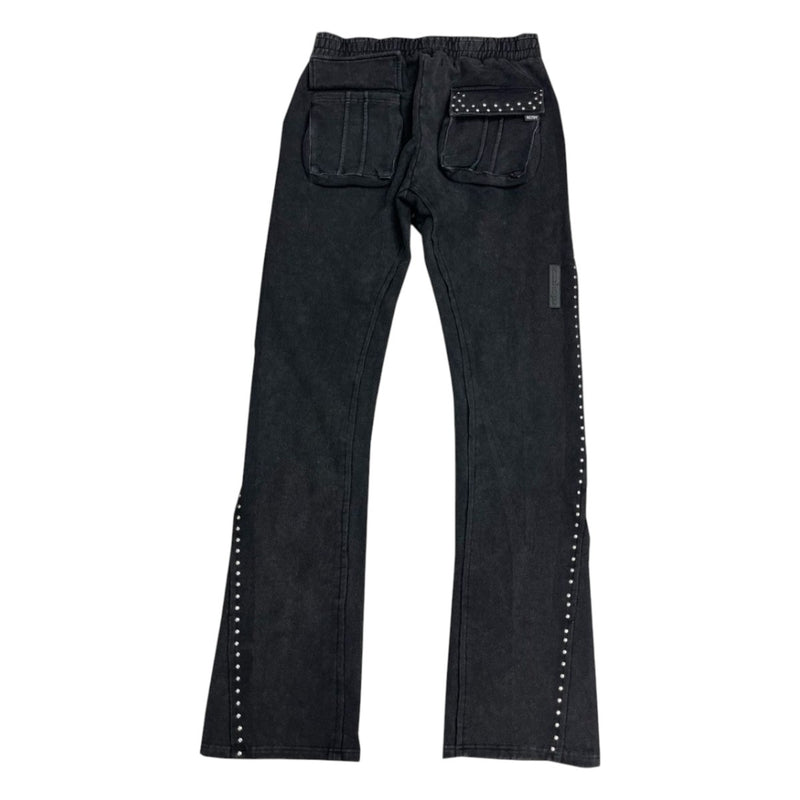 Hudson Outerwear Mens Studded Fleece Flare Joggers 586 Black