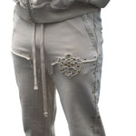 Hudson Outerwear Mens Studded Fleece Flare Joggers 586 Grey