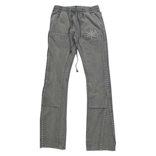Hudson Outerwear Mens Studded Fleece Flare Joggers 586 Grey