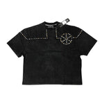Hudson Outerwear Mens Swords Studs Crew Neck T-Shirt 594-BLK Black